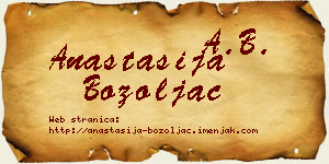 Anastasija Bozoljac vizit kartica